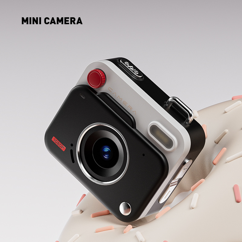V888-ELOSUNG35513-202507021030-00 Mini Retro Keychain Camera - 48MP Photos, 1080P HD Video with Built-in Filters & Flash(black and white) - Image 1