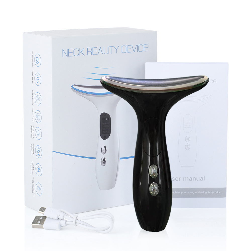 V888-ELOSUNG35641-202507100940-00 Multi-Function Neck & Face Beauty Device - 4-in-1 LED Light Therapy, EMS Lifting & Anti-Wrinkle Massager(black) - Image 1
