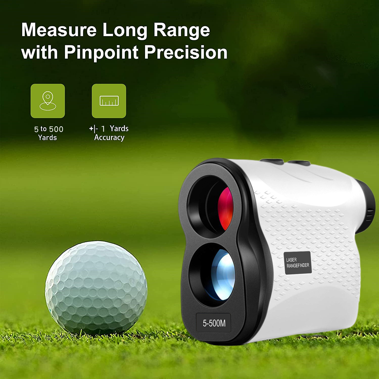 V888-ELOSUNG35723-202507180935-00 Long Range Laser Rangefinder - 5-500 Yards, Pinpoint Accuracy, Ergonomic Design(White) - Image 1