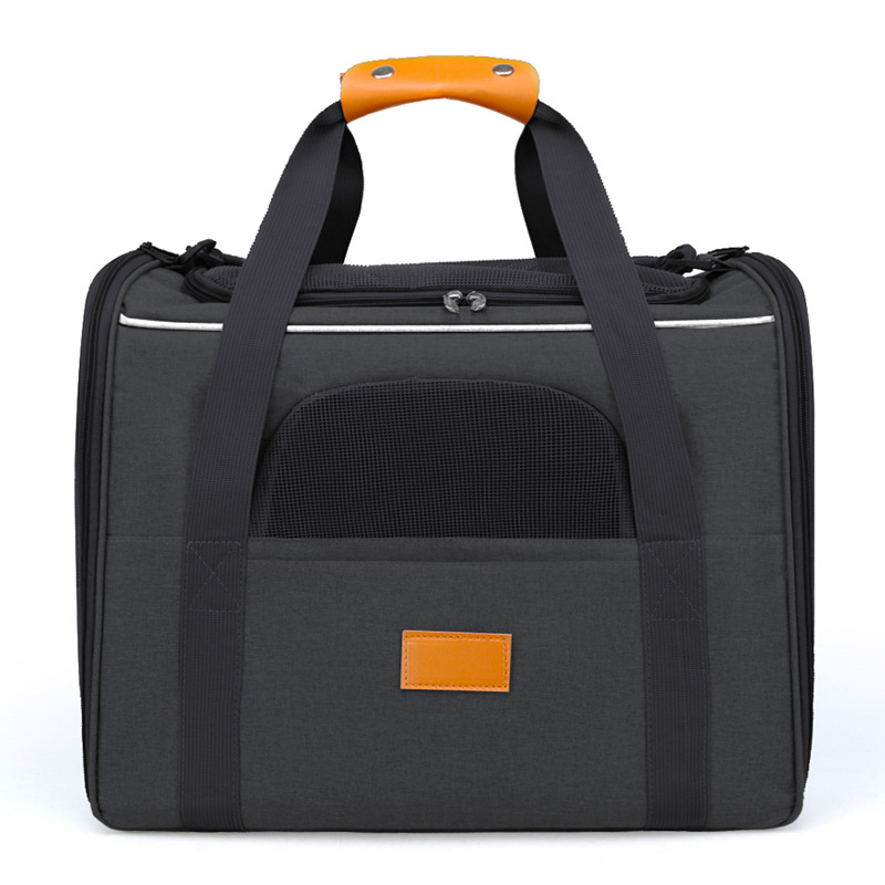 V888-ELOSUNG35853-202508111510-00 Foldable Soft-Sided Pet Carrier for Travel - Fits Cats & Small Dogs Under 6kg, with Removable Plush Bed & Shoulder Strap(black) - Image 1