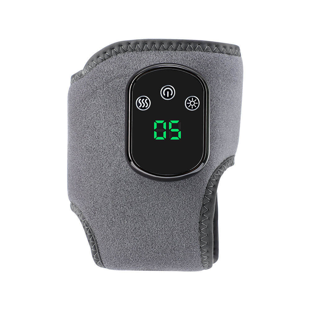Rechargeable Electric Heating Ankle Brace with Vibration Massage - 5 Heat Levels & 3 Massage Modes(Grey)