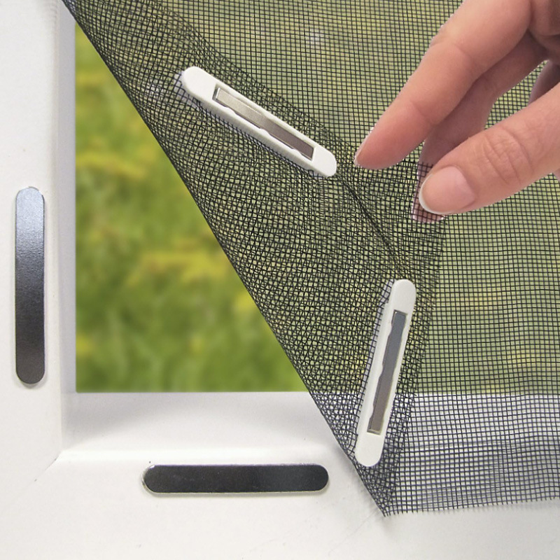 V888-ELOSUNG35945-202508300021-00 3pc DIY Magnetic Window Screen Kit - Fine Mesh Insect Net, No Drilling Required, Cut to Size(black 150cm x 130cm) - Image 1