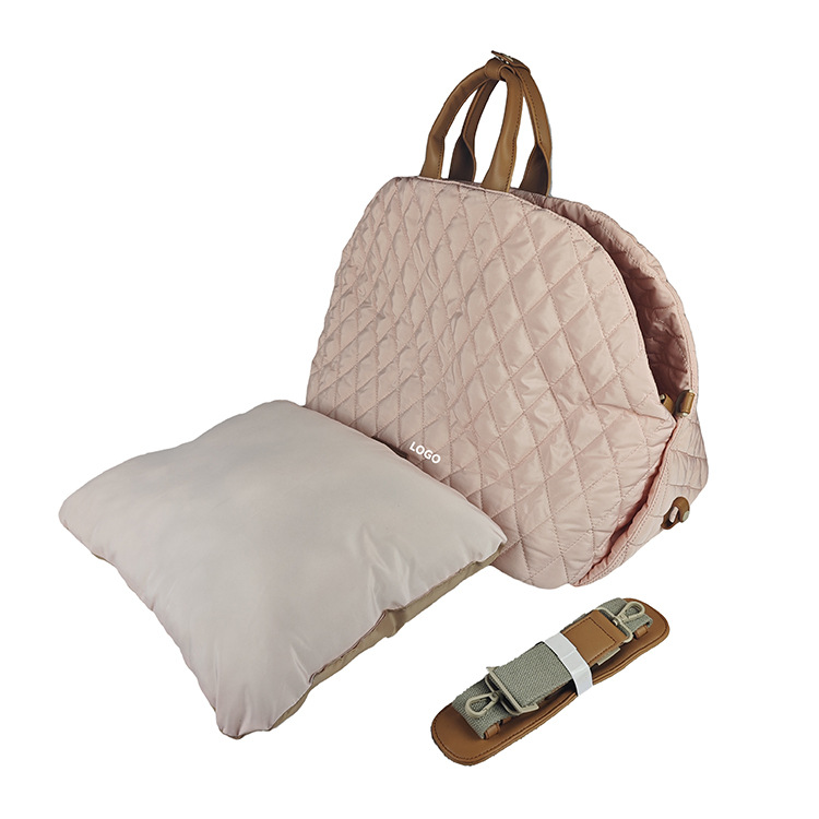 V888-ELOSUNG35949-202509011327-00 Luxury Quilted 2-in-1 Pet Travel Carrier & Car Booster Seat for Small Dogs(Pink) - Image 1