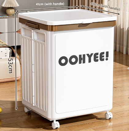 V888-ELOSUNG36118-202508041442-00 White Large Foldable Storage Box with Lid and Wheels - Heavy Duty Collapsible Toy Organizer Bin - Image 1