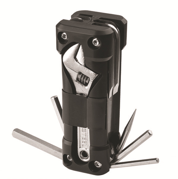 V888-ELOSUNG36182-202508071515-00 Black Versatile 16-in-1 Bike & Motorcycle Multi-Tool - Portable Repair Kit with Adjustable Wrench - Image 1