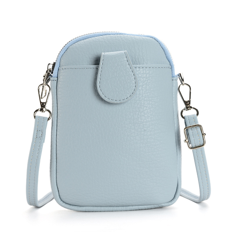 V888-ELOSUNG36291-202508141916-00 Blue Chic Crossbody Phone Bag - Womens PU Leather Mini Shoulder Purse with Adjustable Strap - Image 1