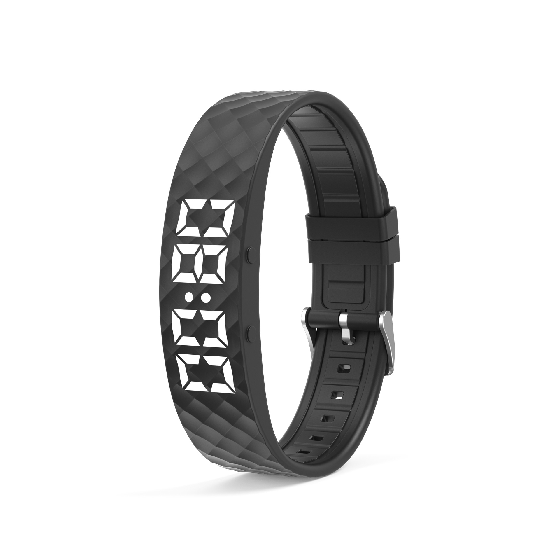 V888-ELOSUNG36303-202508191012-00 Black Smart Vibrating Alarm Watch - Digital Fitness Tracker Wristband with Pedometer & Sleep Monitor - Image 1