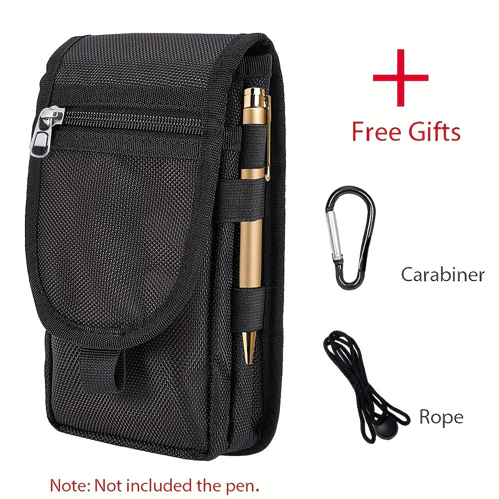 V888-ELOSUNG36324-202508191031-00 Black Heavy-Duty Tactical Phone Pouch - Multi-Pocket Belt Holster & Utility Waist Bag for Outdoor Work and EDC - Image 1