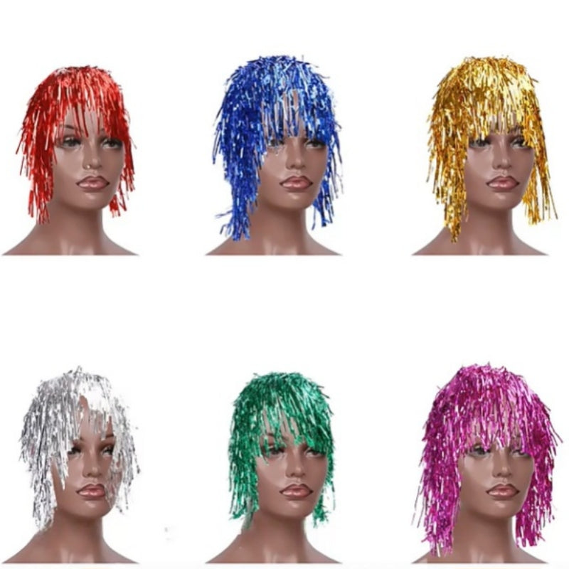 V922-AWD-C1234-TINWIG2-GOLD-202508251125-00 Party tinsel wig-assorted colour - Gold - Image 1