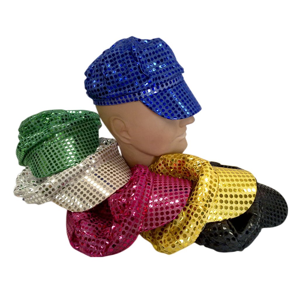 V922-AWD-C1721-CAPSEQ-GOLD-202508251131-00 Party Caps with sequins assorted colours - Gold - Image 1