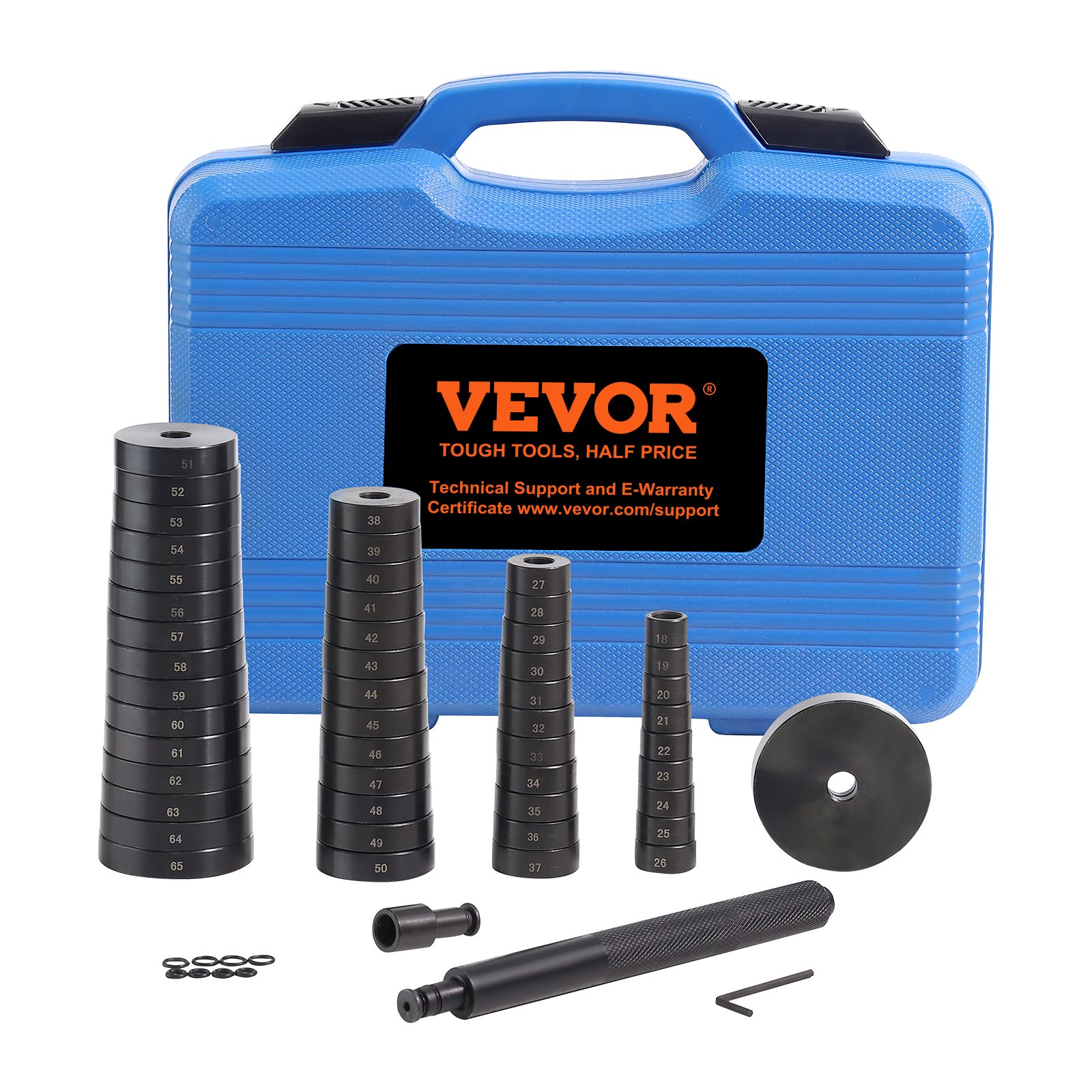V952-52JTZCHMFJQDZP35DV0-202507141615-00 VEVOR 52 Pcs Custom Bushing Press Kit Transmission Wheel Bearing Race Seal Kit - Image 1