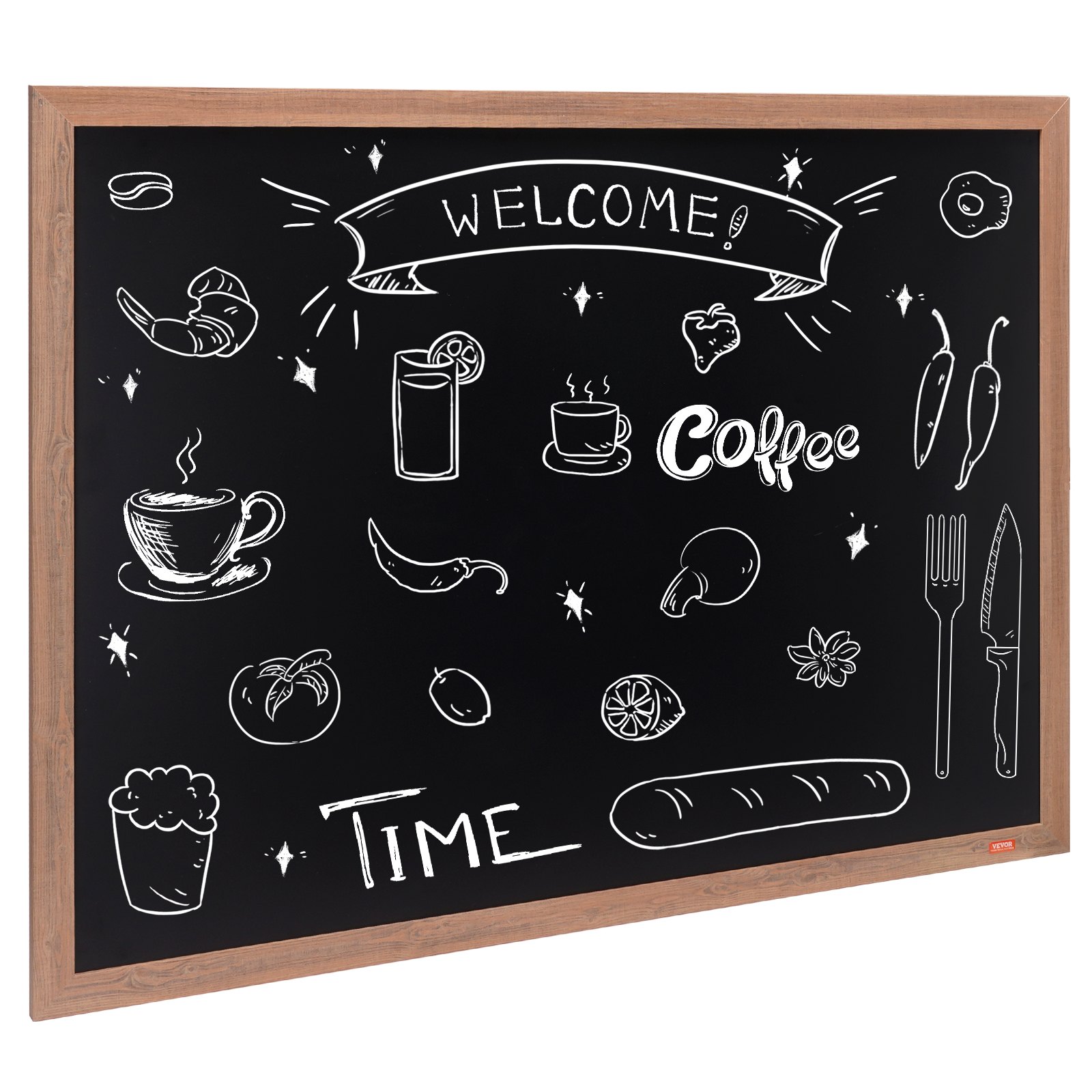 V952-BG3546INCHMDFSHWLV0-202508011737-00 VEVOR 35"x46" Rustic Wood Framed Chalkboard Wall Hanging Magnetic Wedding Sign - Image 1