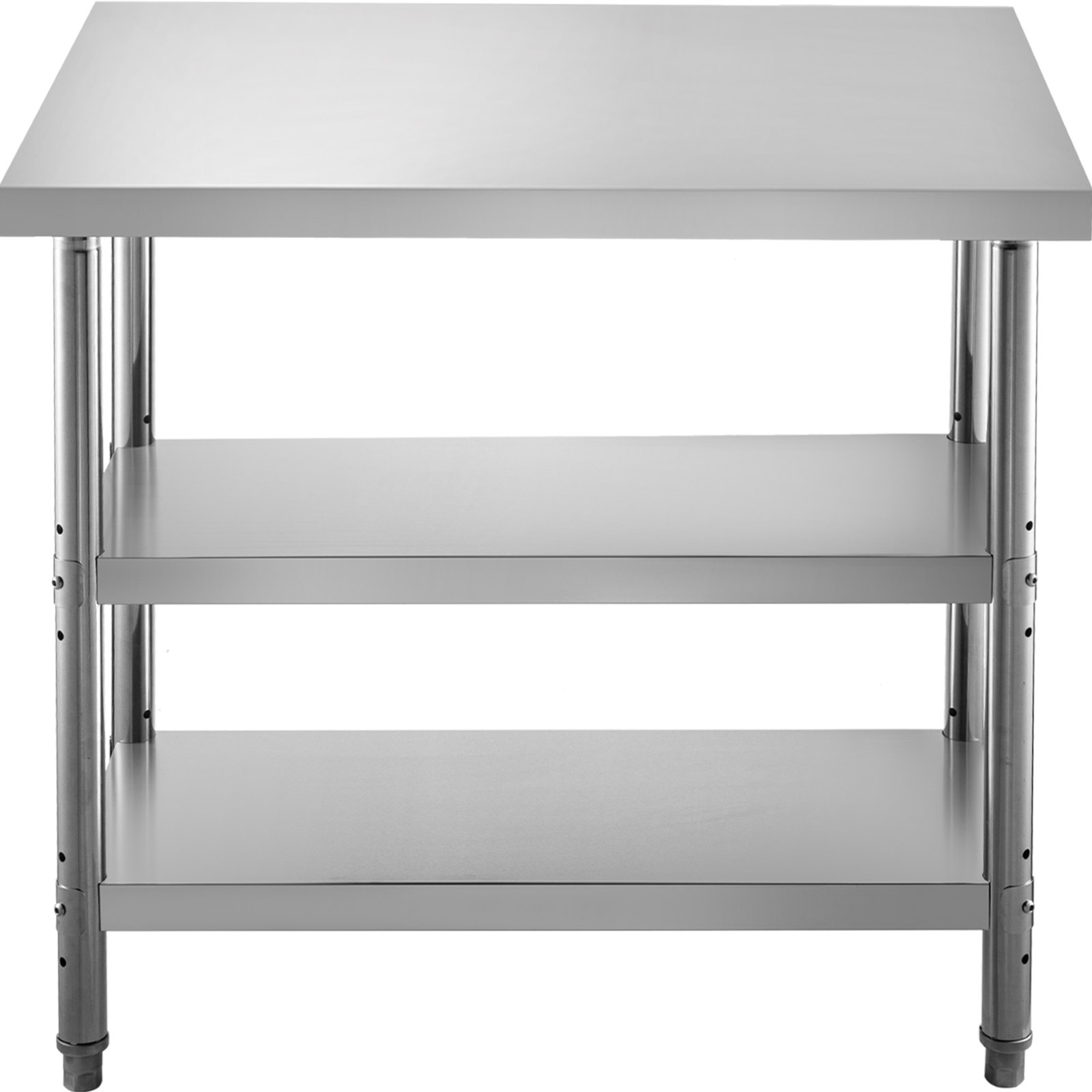 V952-BXGSCDJ6014INTM79V0-202507141510-00 VEVOR Stainless Steel Prep Table, 1520x450x855 mm Commercial Stainless Steel Table, 2 Adjustable Undershelf BBQ Prep Table, Heavy Duty Kitchen Work Table, for Garage, Home, Warehouse, Kitchen Silver - Image 1