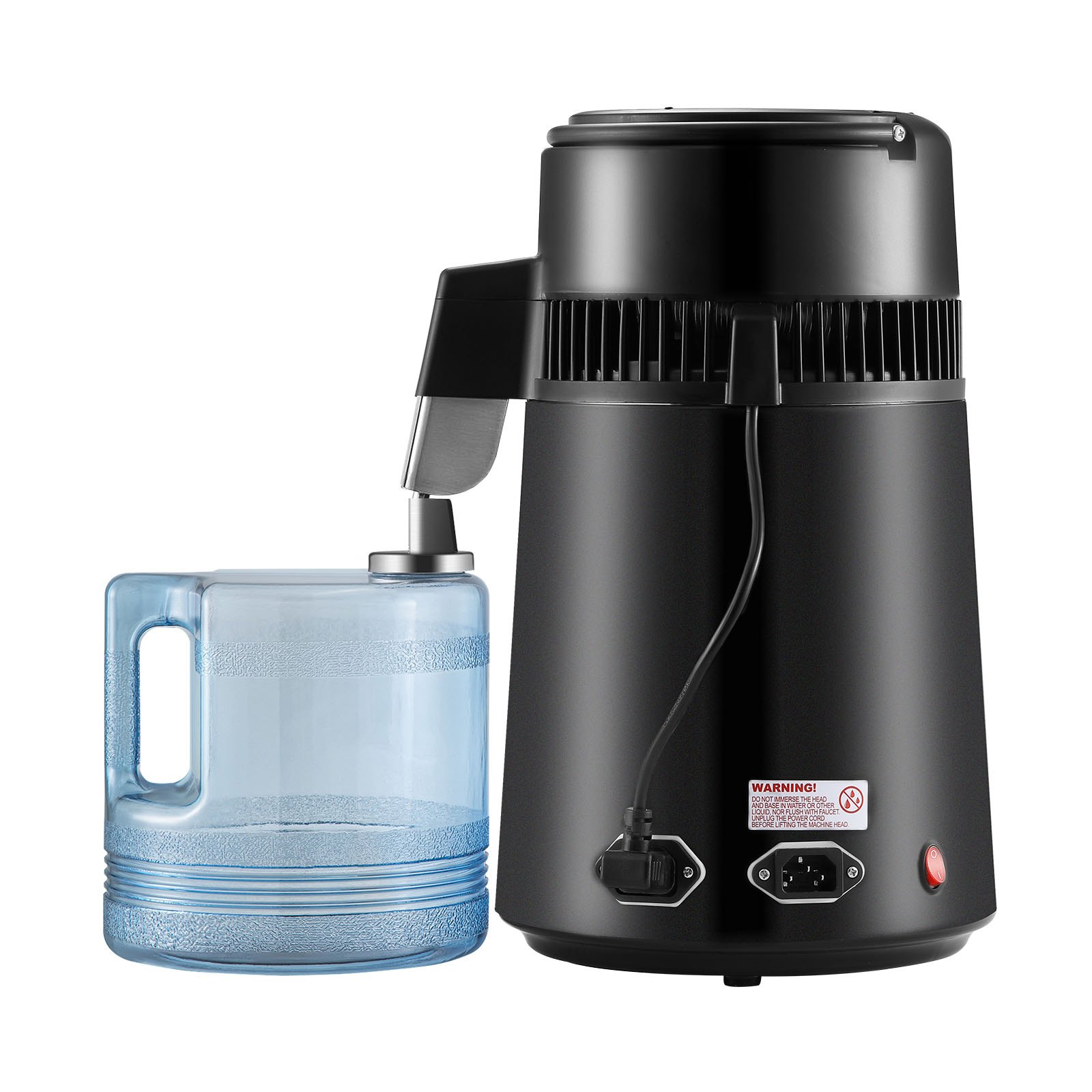 V952-BXGZLSJXB4LDCQHM3V3-202508012127-00 VEVOR Water Distiller, 4L 1.05 Gallon Pure Water Purifier Filter For Home Countertop, 750W Distilled Water Maker, Stainless Steel Interior Distiller Water Making Machine to Make Clean Water, Black - Image 1