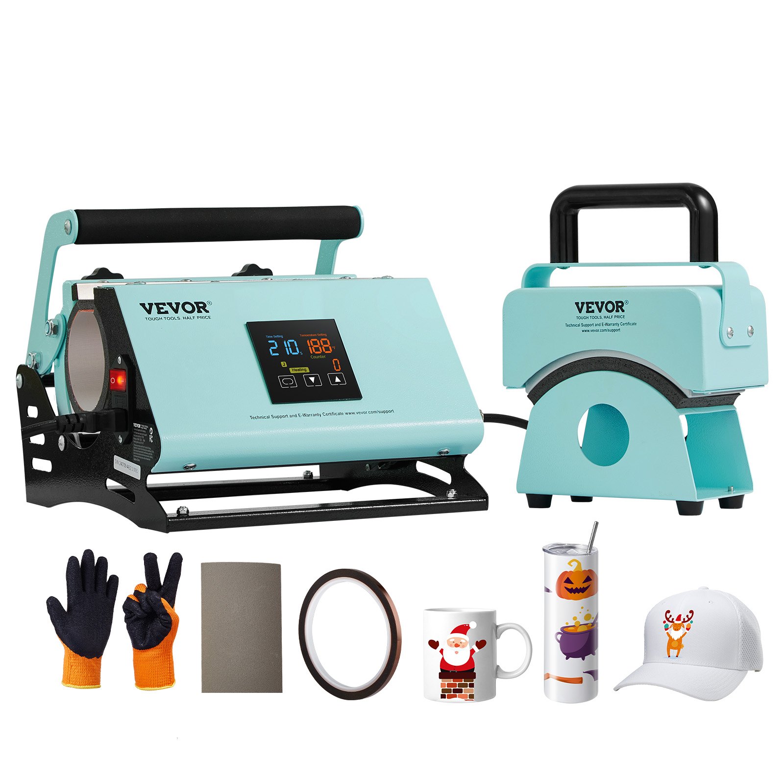 V952-BXSKMJMINIKMSBIPBV3-202507141710-00 VEVOR 2 in 1 Tumbler and Hat Heat Press Machine Heat Machine for Caps Hats Mugs - Image 1