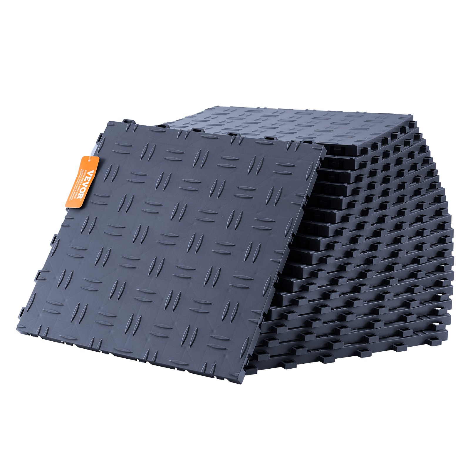 V952-CKDDSMH501212WO1OV0-202507141237-00 VEVOR Garage Tiles Interlocking, 12 x 12 x 0.53 inch 50 Pack Garage Floor Covering Tiles, Non-Slip Double-Sided Texture Garage Flooring Tiles, for Garages, Basements, Repair Shops, Graphite Gray - Image 1