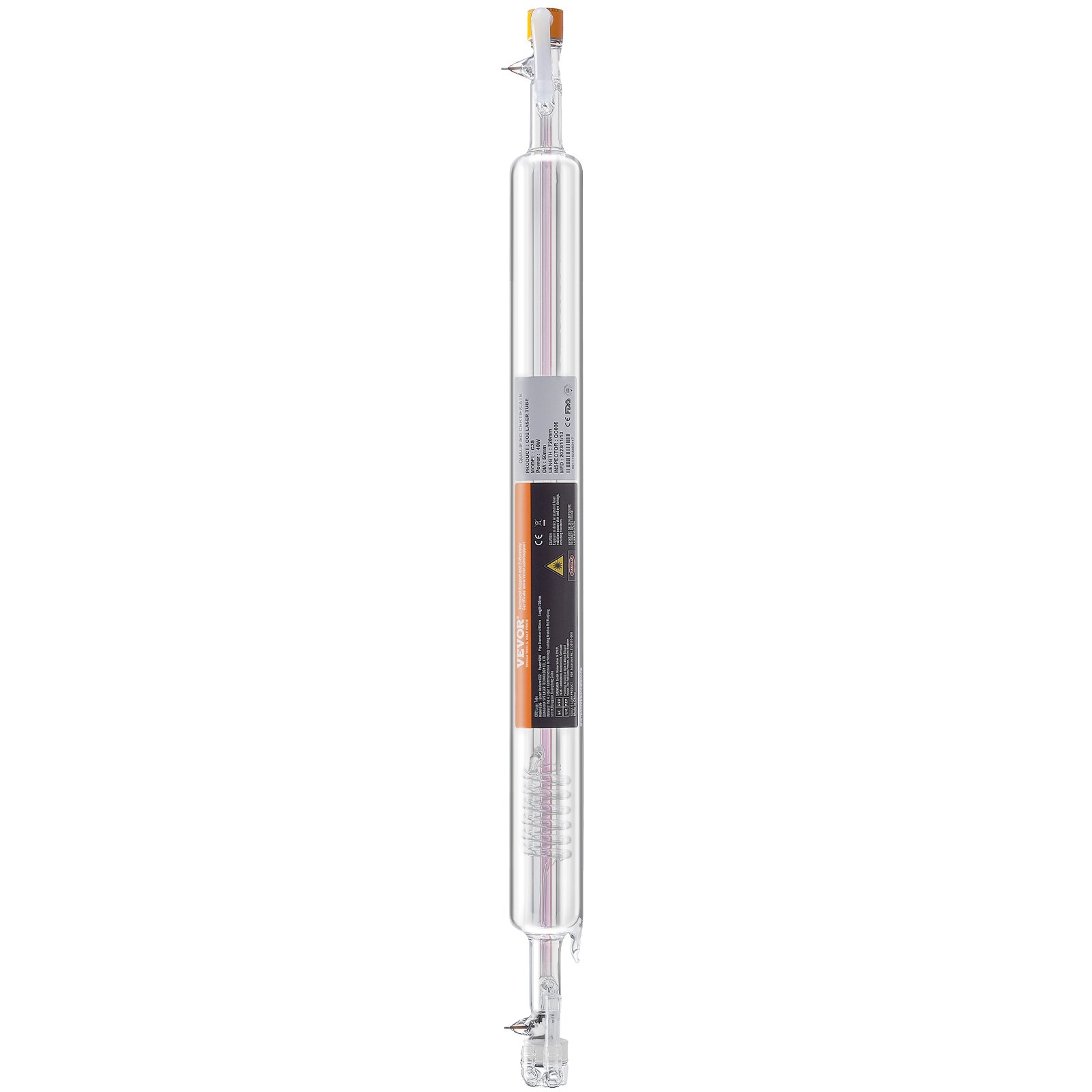 V952-CO2JGG40W000T6RH6V9-202508012331-00 VEVOR Laser Tube, 40W CO2 Laser Tube for Laser Engraver and Cutter Machine, 720 mm Length, 50 mm Diameter, Glass Laser Cutting Tube with TEM00 Beam Mode, for Wood Acrylic Fabric Leather Bamboo - Image 1