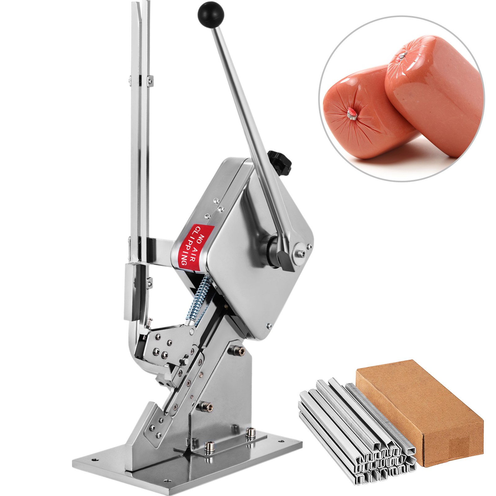 V952-DKJSDUXD2HK000001V0-202507141523-00 VEVOR Manual U-shape Sausage Clipper Clipping Machine Food Clipping Maker for Sausage Packing Sealing with 2 Boxes of Buckles 8000pcs - Image 1