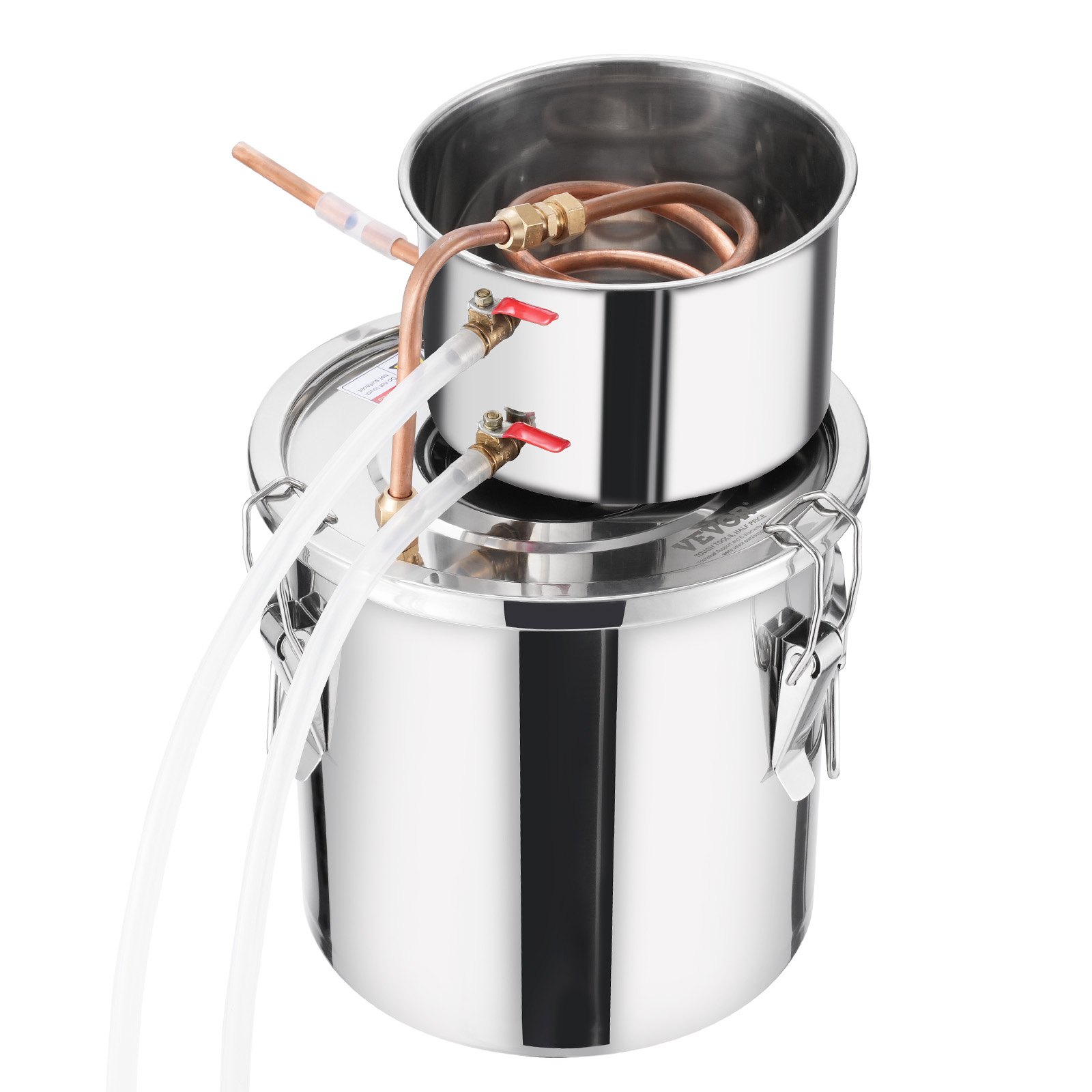 V952-DLNTZLQYS3JLJYT44V0-202507141532-00 VEVOR Moonshine Still 3 Gal Water Alcohol Distiller Brewing Kit Stainless Steel - Image 1