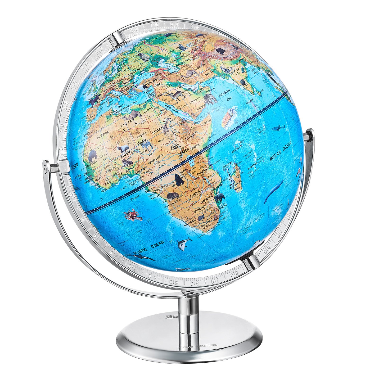 V952-DQYHDLAPP10YFSL76V9-202507141822-00 VEVOR Educational Globe for Kids, 254 mm, Interactive AR World Globe with AR Golden Globe APP LED Night Lighting Rotation, STEM Toy Gifts for Kids Compatible with Android or iOS Devices - Image 1