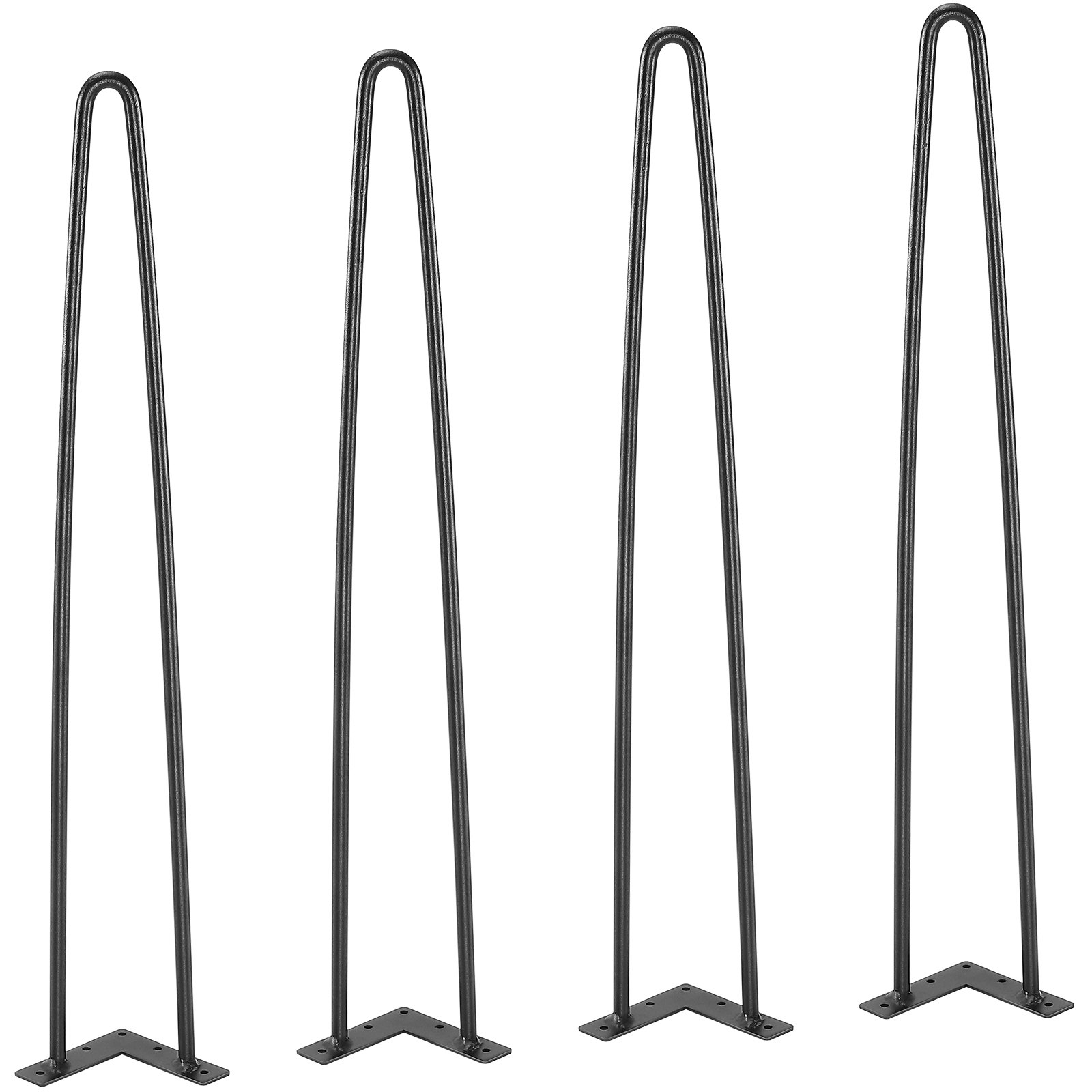 V952-FJ2GZT28YC1205ROLV0-202507141311-00 VEVOR 711.2MM Hairpin Furniture Legs, Metal Home DIY Projects for Nightstand, Coffee Table, Desk, 226.8KG Load Capacity with Rubber Floor Protectors, Metal Heavy Duty Sturdy Modern Table Legs, 4PCS - Image 1