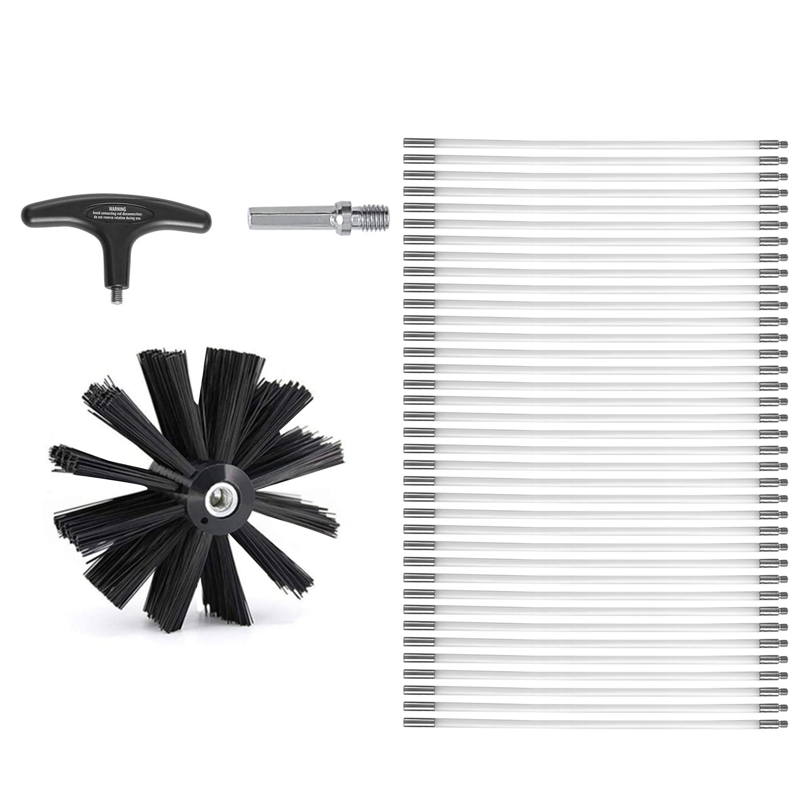 V952-GDQJS50YC2PC72NYBV0-202507141455-00 VEVOR 15.24M Dryer Vent Cleaner Kit, 37 Pieces Duct Cleaning Brush, Reinforced Nylon Dryer Vent Brush, Dryer Cleaning Tools Lint Remover with Flexible Lint Trap Brush, Clamp Connectors - Image 1