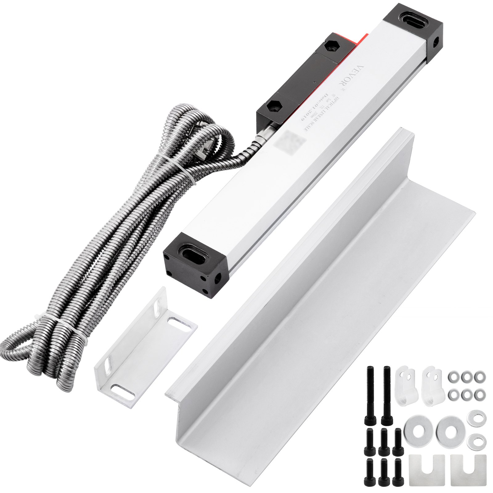 V952-GSC200MMDC0000001V0-202507141448-00 VEVOR 1 Axis Lathe Linear Scale 200mm with Accuracy 0.0002" Optical Length Precision Linear Scale Aluminum Body for Mill Milling Lathe Machine with Accessories (200mm(8")) - Image 1