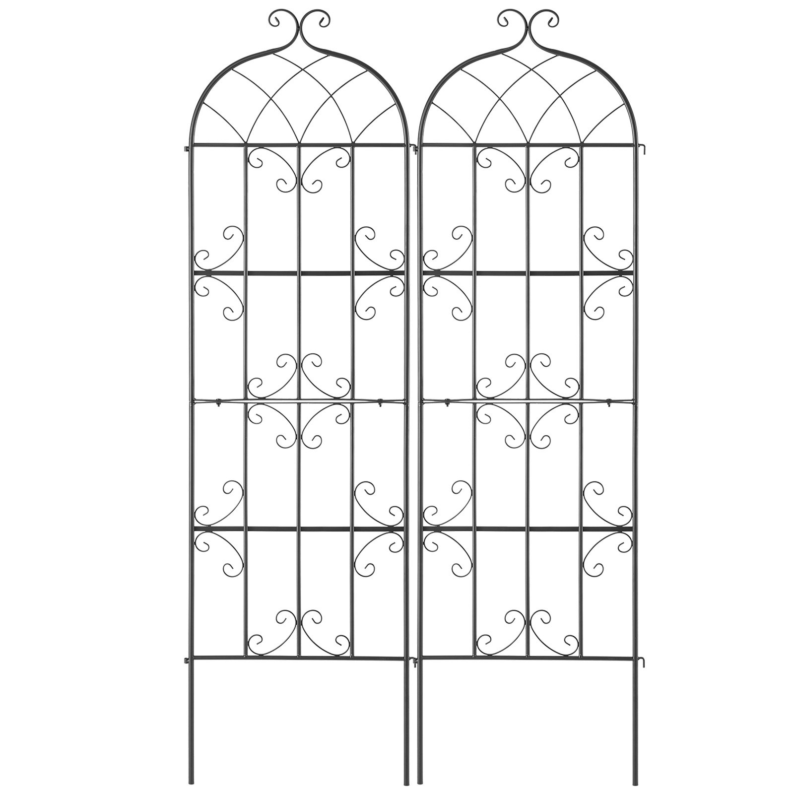 V952-HPJHX2JTH71WKVLCJV0-202507141541-00 VEVOR 2 Packs Metal Garden Trellis for Climbing Plant Support 71x20 in Rustproof - Image 1