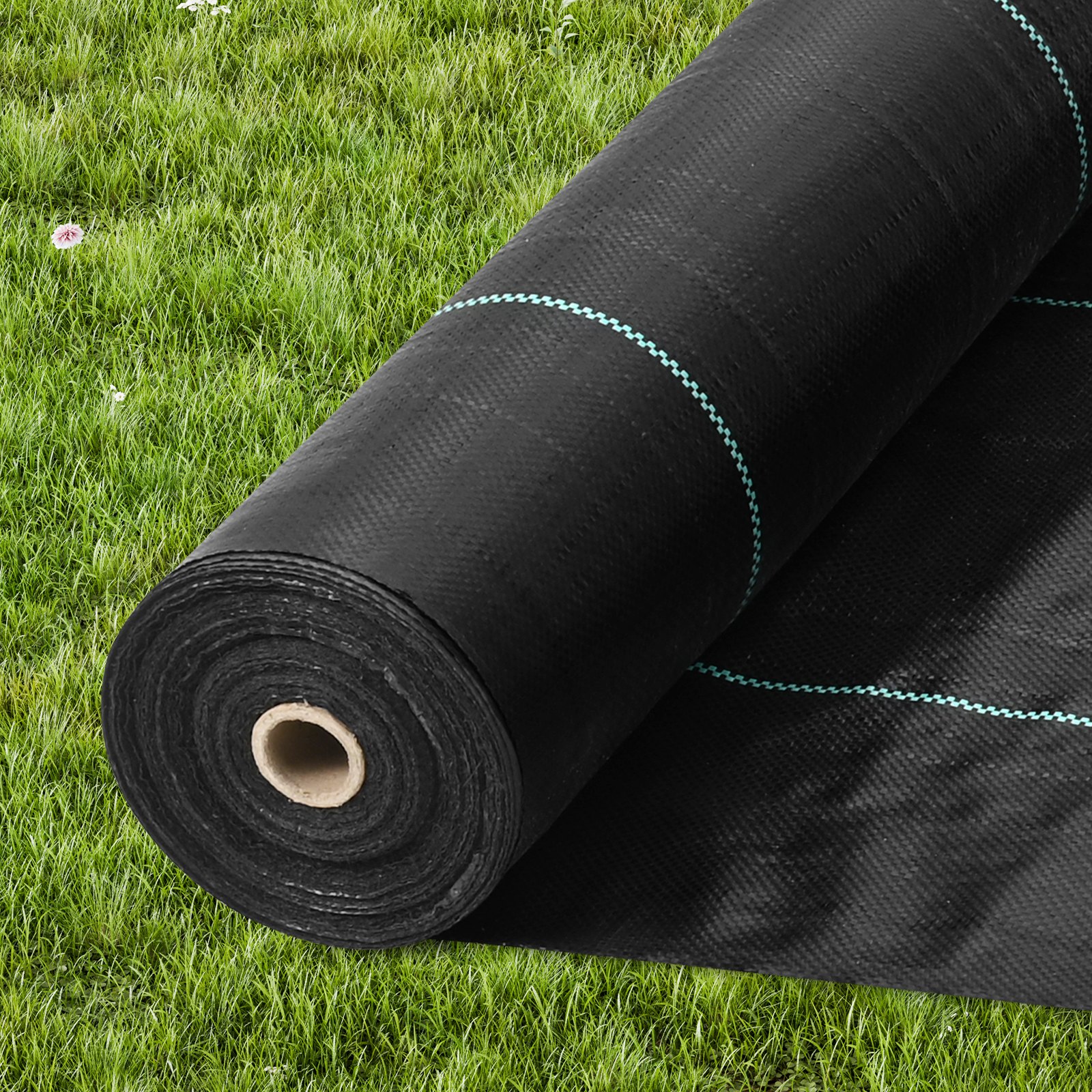 V952-JBXBZ13108FT62J4MV0-202507141442-00 VEVOR 13FTx108FT Premium Heavy Duty Weed Barrier Landscape Fabric, 5OZ Woven Geotextile Fabric Under Gravel, High Permeability for Weed Blocker Weed Mat, Driveway Fabric, Weed Control Garden Cloth - Image 1