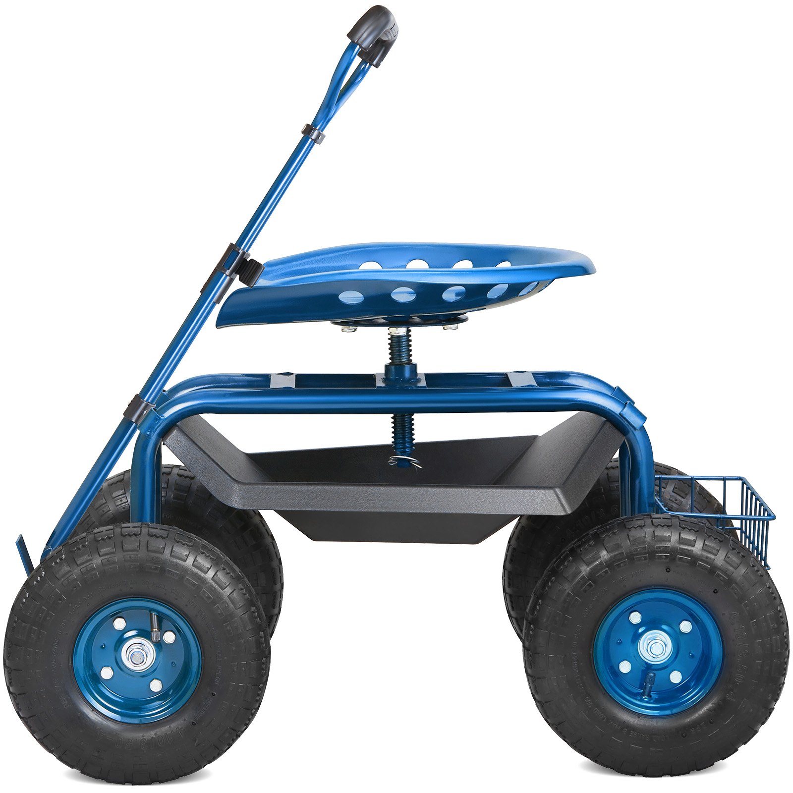 V952-KDJZXKZX0000VA4IPV0-202508011340-00 VEVOR Rolling Garden Cart with Seat and Wheels Extendable Steer Handle Blue - Image 1