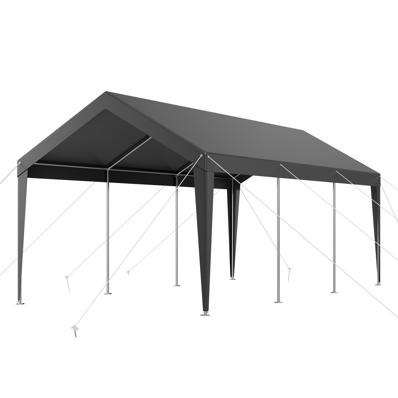 V952-KFSJSQCCKHS8DE5CF001V0-202508011345-00 VEVOR Carport Car Canopy 10 x 20 FT Heavy Duty Portable Car Shelter Tent Grey - Image 1
