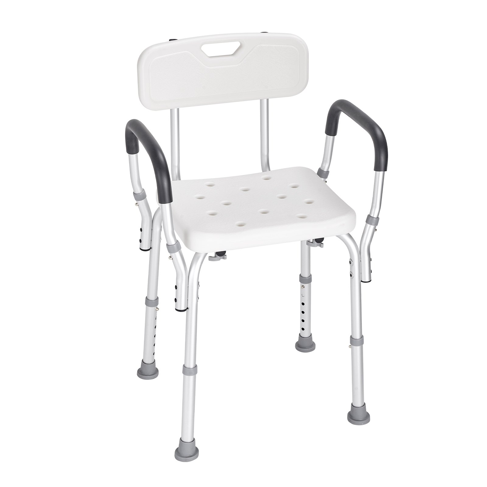 V952-LYYFXFLHJPESAQLY8V0-202508011927-00 VEVOR Shower Chair, Shower Seat with Back, Adjustable Height Shower Stool, Shower Chair for Inside Shower Bathtub, Non-slip Bathroom Bench Bath Chair for Elderly Disabled Handicap, 158.8 kg Capacity - Image 1