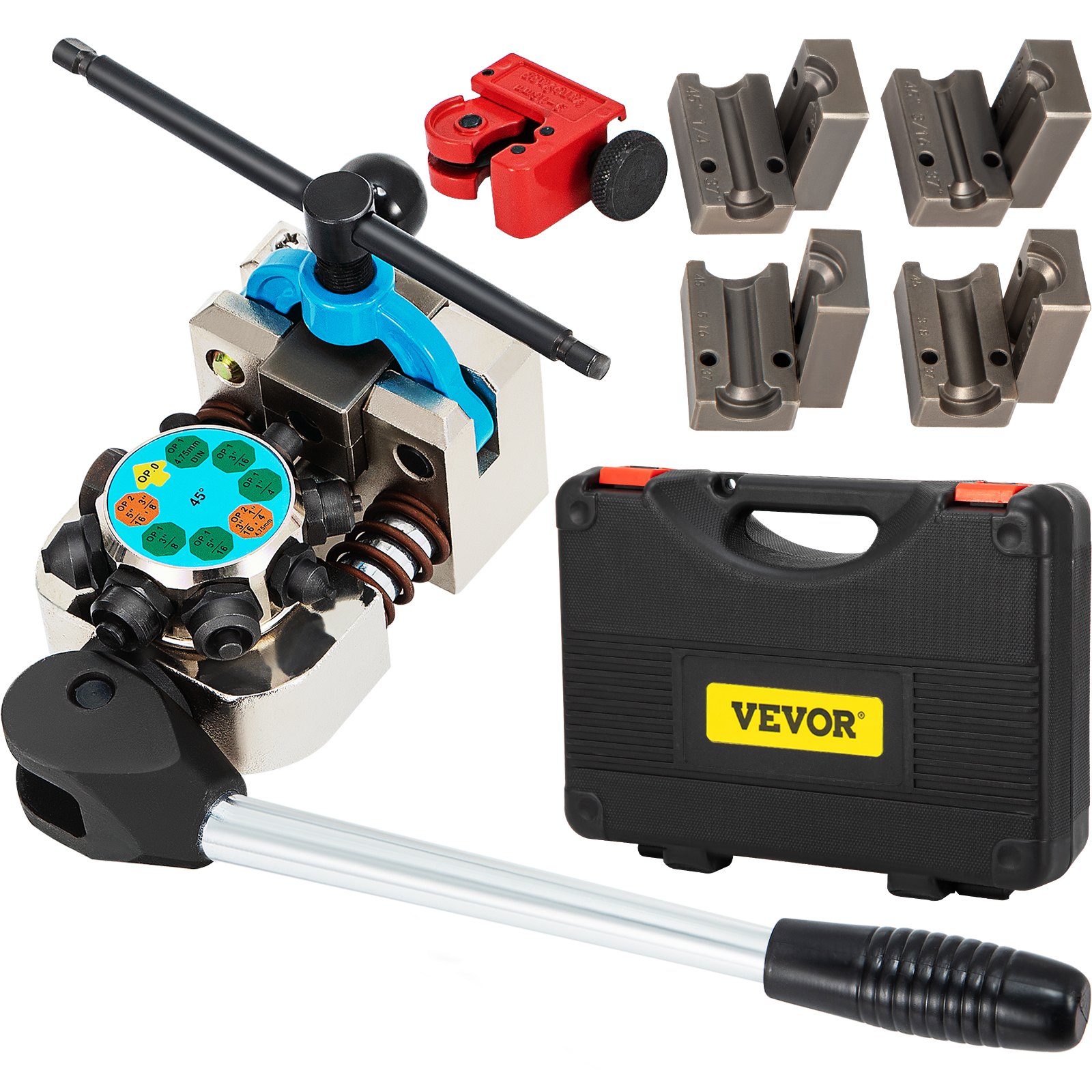 V952-PQGKZQJS42716DF31V0-202507141411-00 VEVOR Brake Line Flaring Tool, 45 Degree Single, Double, and Bubble Flares for 3/16", 1/4", 5/16" and 3/8" Tube Size, Suitable for Soft Metal of Copper Lines - Image 1