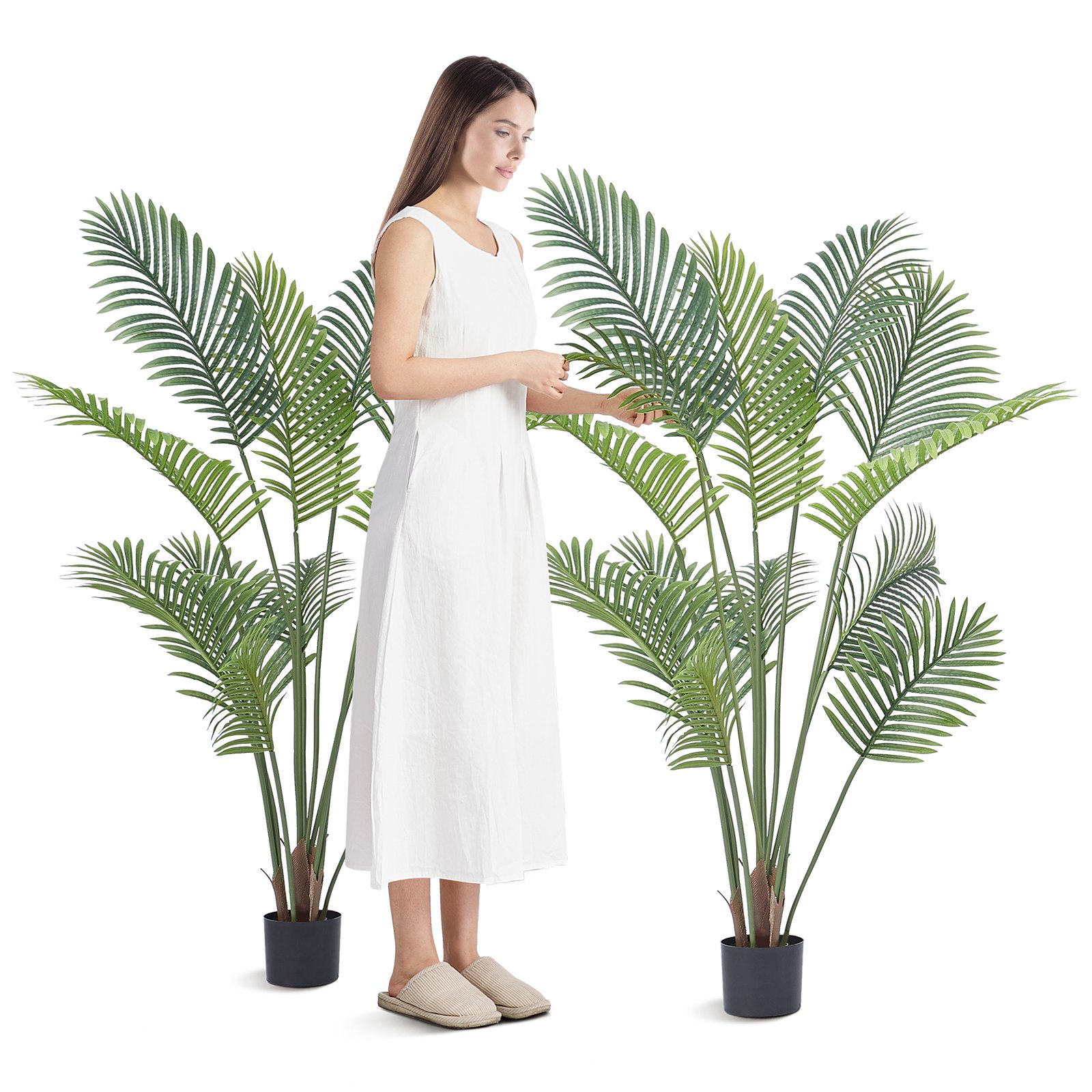V952-RZRDZW5FT2BLZBCF0V0-202507141725-00 VEVOR Artificial Palm Tree, 1.5m Tall Faux Plant, Secure PE Material & Anti-Tip Tilt Protection Low-Maintenance Plant, Lifelike Green Fake Tree for Home Office Warehouse Decor Indoor Outdoor - Image 1