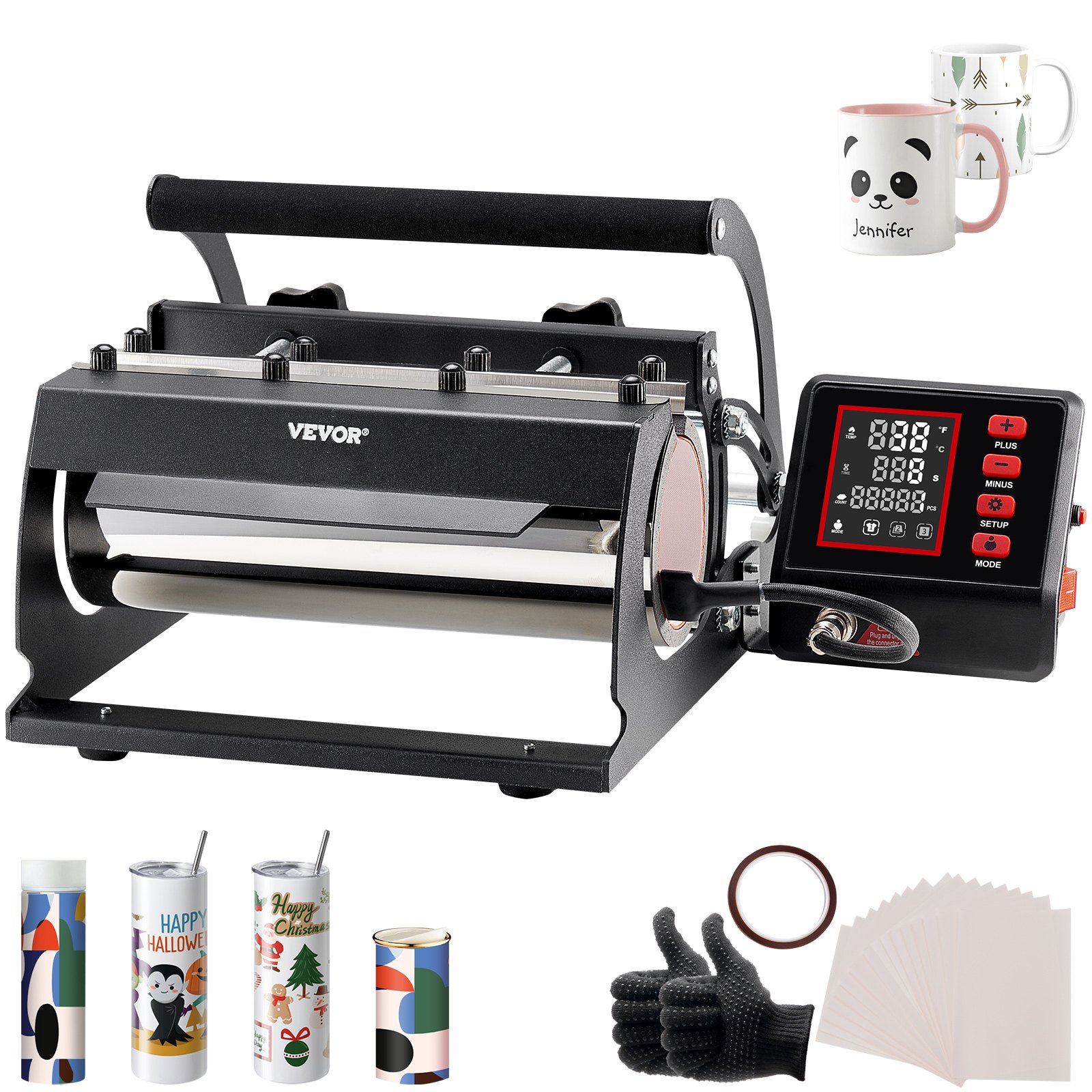 V952-SDKKBJAYAJCXRKZW2V3-202507141642-00 VEVOR Tumbler Heat Press Machine 11-30oz Mug Press Sublimation Tumblers Black - Image 1