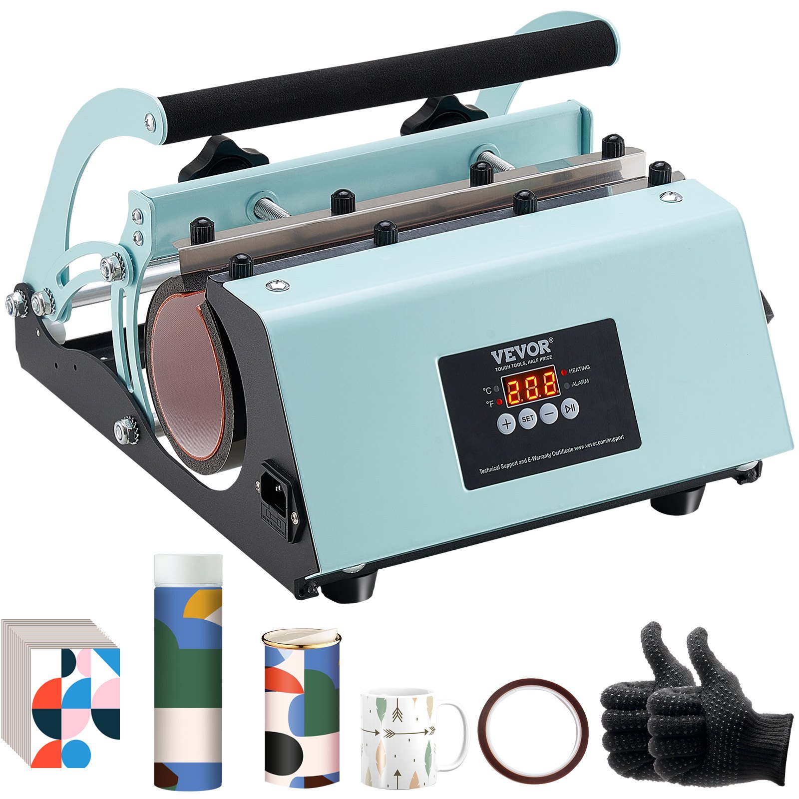 V952-SDKKBJAYAJXSU9GD9V3-202508012046-00 VEVOR Tumbler Heat Press Machine 11-30oz Mug Press Sublimation Tumblers Green - Image 1