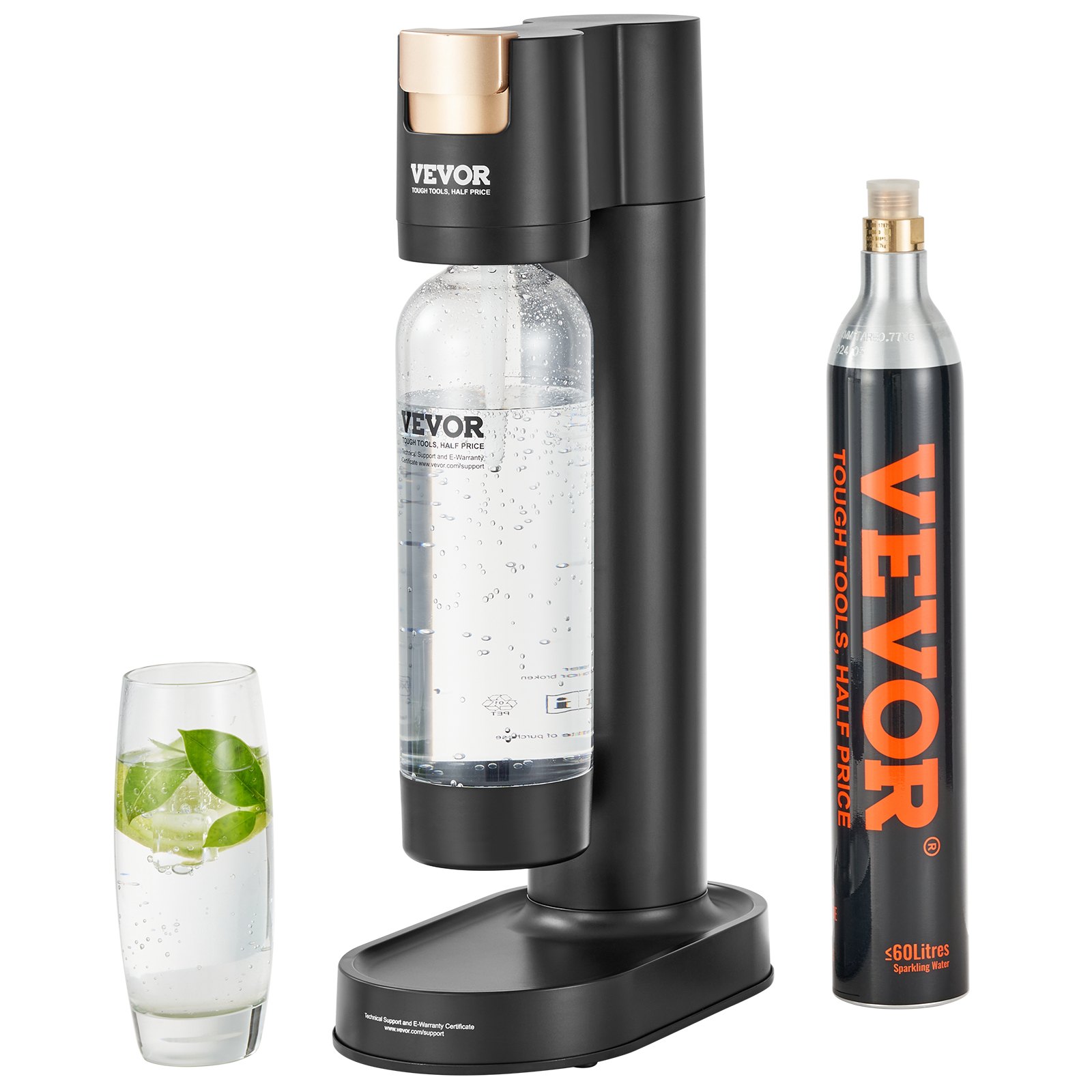 V952-SDSJHCO2QP1LMJ1VGV0-202507141546-00 VEVOR Sparkling Water Maker, Soda Maker Machine for Home Carbonating, Seltzer Water Starter Kit with BPA-free 1L PET Bottle, CO2 Cylinder, Compatible with Mainstream Screw-in 60L CO2 Cylinder - Image 1