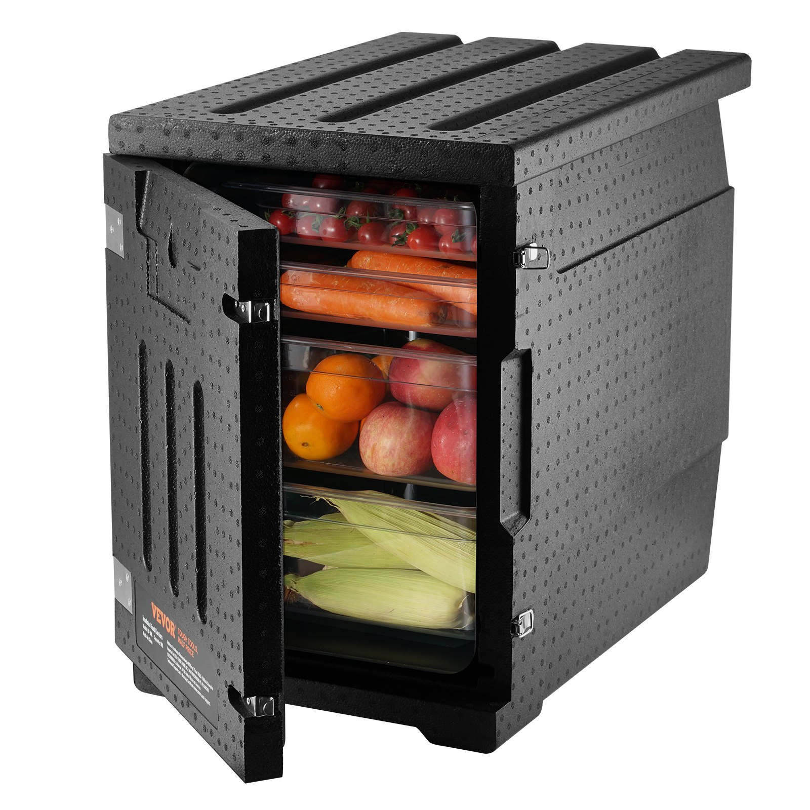 V952-SPBWXHSEPP90LLAXYV0-202508012254-00 VEVOR Insulated Food Pan Carrier, 90L Hot Box for Catering, LLDPE Food Box Carrier with Double Buckles, Front Loading Food Warmer for Restaurant, Canteen, etc. - Image 1