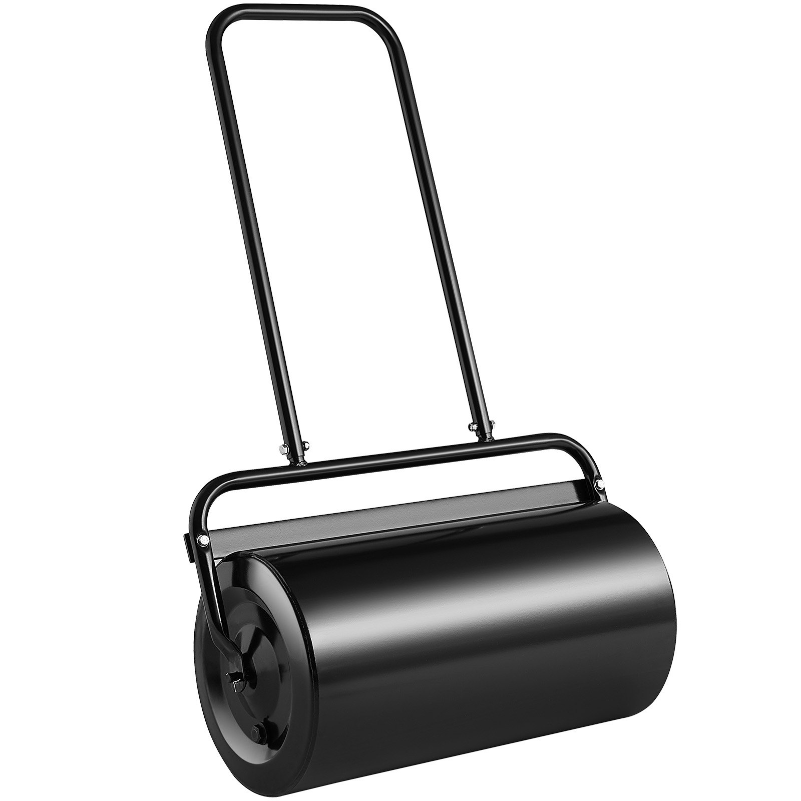V952-TSCPGL13JL24TUFI8V0-202508011635-00 VEVOR Lawn Roller, 13 Gallon 24Inch Sand/Water Filled Yard Roller, Steel Sod Roller with Easy-turn Plug and U-Shaped Ergonomic Handle for Convenient Push and Pull, for Lawn, Garden, Farm, Park, Black - Image 1
