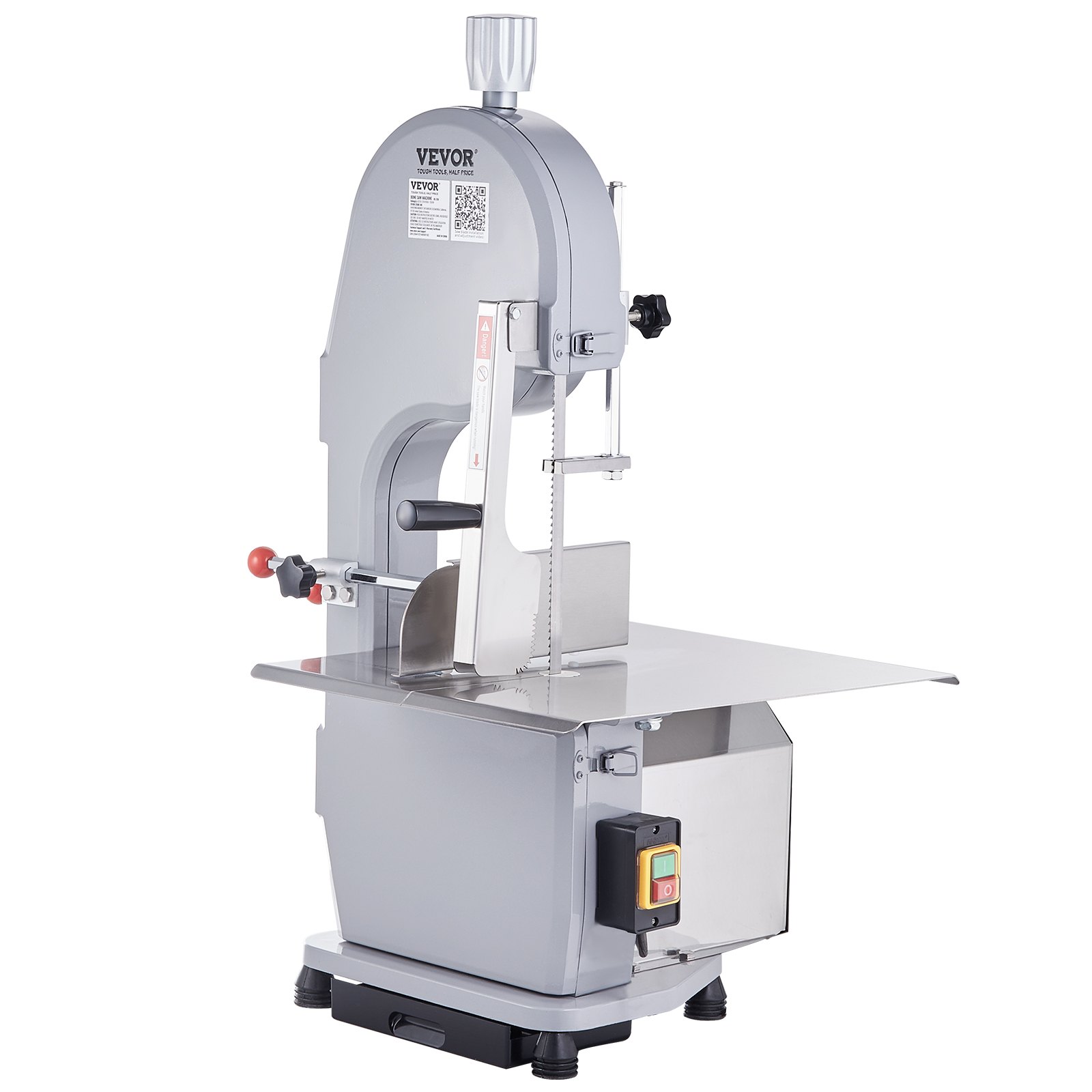 V952-TSJGJ1100W420AHCPV3-202507141646-00 VEVOR Commercial Electric Meat Bandsaw, 1100W Stainless Steel Countertop Bone Sawing Machine, Workbeach 19.3" x 15", 0.16-7.9 Inch Cutting Thickness, Frozen Meat Cutter with 6 Blades for Rib Pork Beef - Image 1