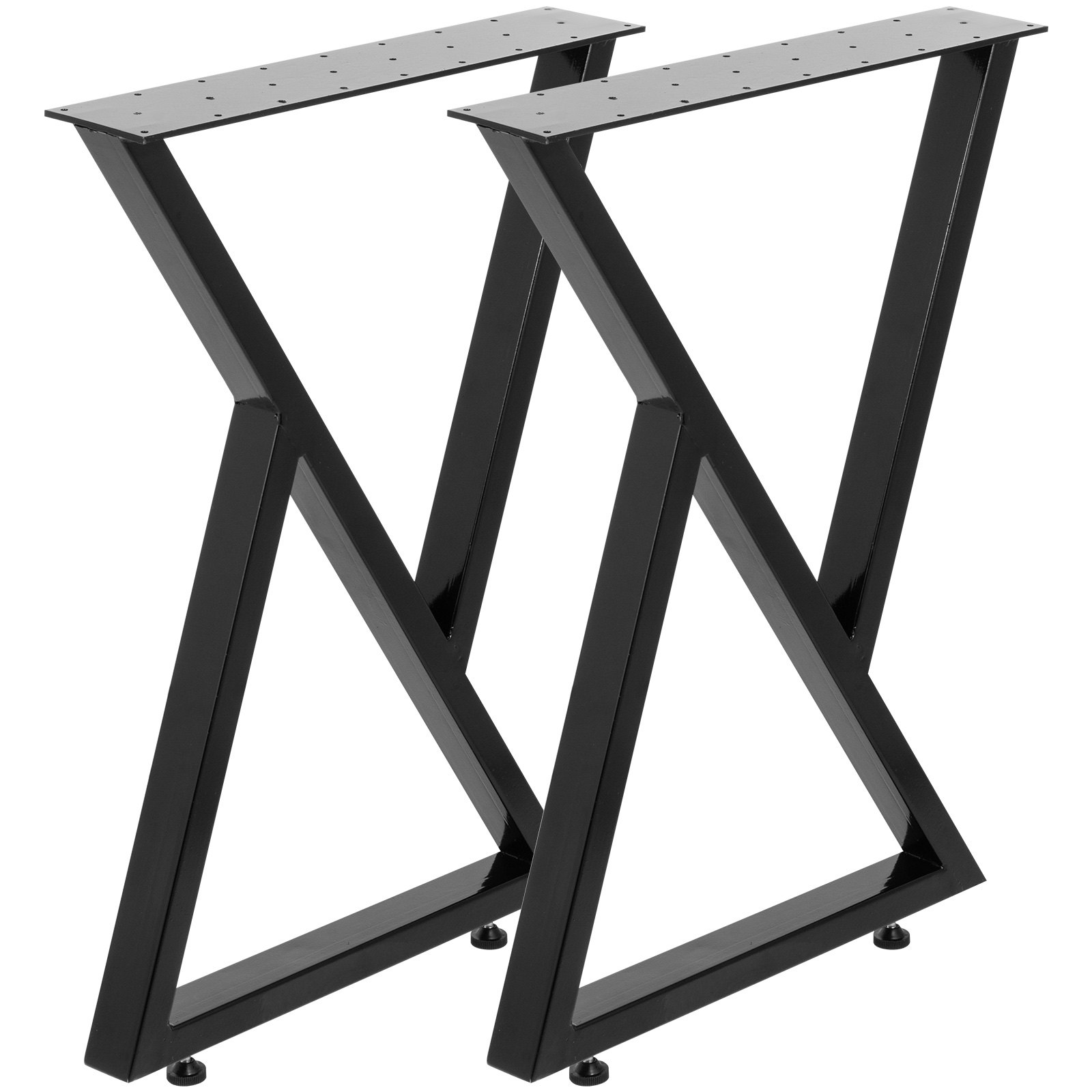 V952-TZZT28X20YC8ZFG01V0-202507141310-00 VEVOR Metal Table Legs Set of 2 Dining Table Legs Black Desk Legs, 28 Height 20 Width Heavy Duty Bench Legs Zig Zag Style Coffee Table Legs Base Modern DIY Steel Table Legs - Image 1