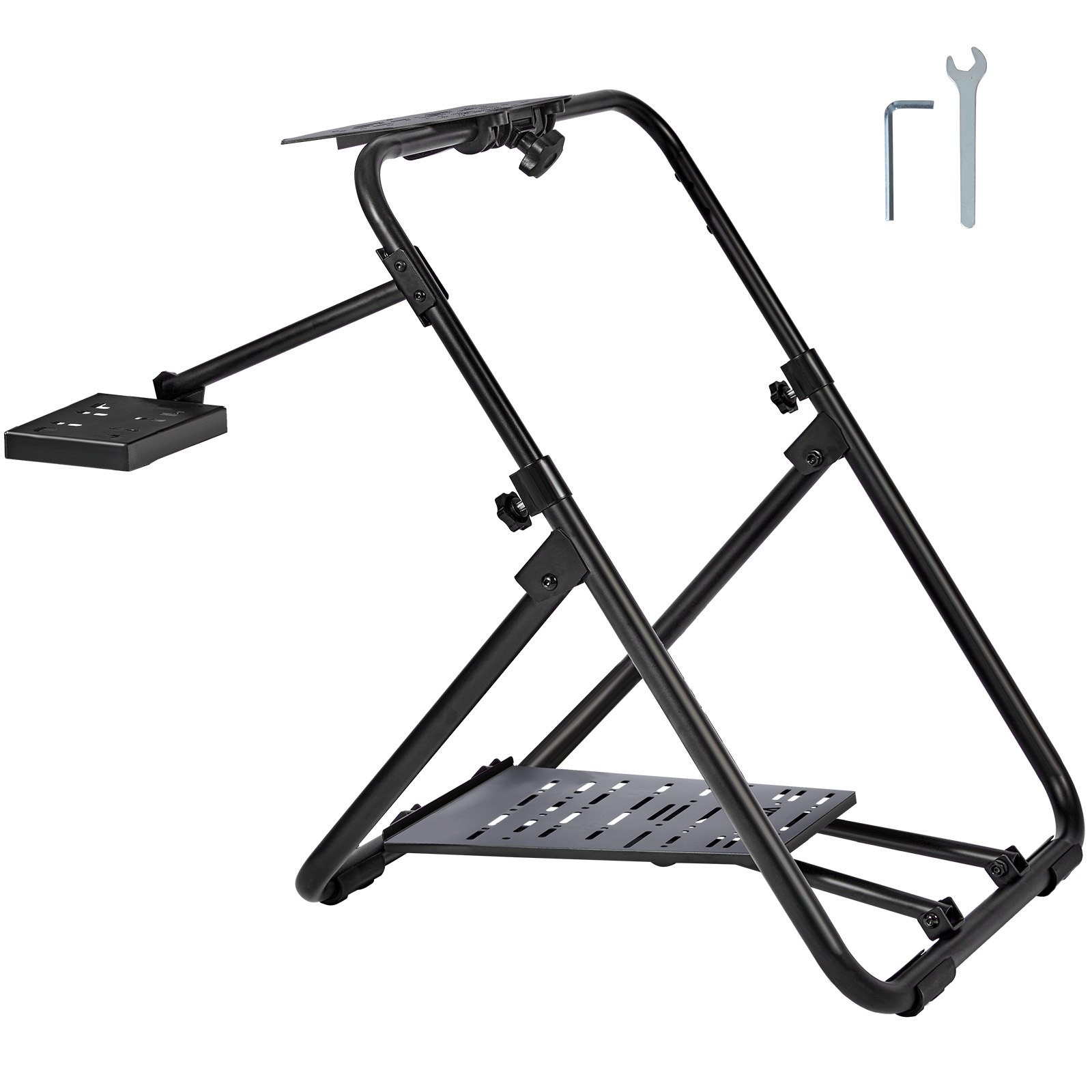 V952-XXZJXXXH0000H4274V0-202507141222-00 VEVOR Foldable Racing Steering Wheel Stand, Height Adjustable Universal Base Compatible with Logitech & Thrustmaster Racing Wheel and Pedal, Heavy-duty Frame Standard GT/Formula Seating Portable - Image 1