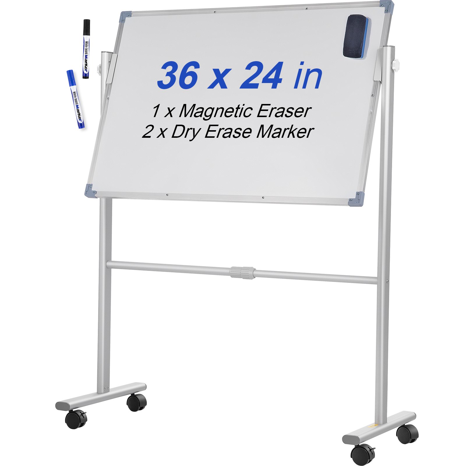 V952-YDSMBBB3624INEY10V0-202507141426-00 VEVOR Mobile Dry Erase Board Magnetic Whiteboard w/ Stand 60 x 90cm Double Sided - Image 1