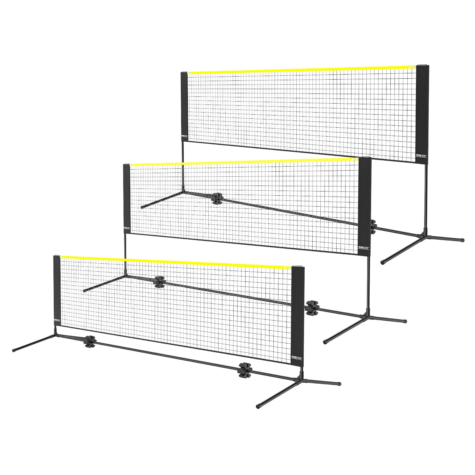 V952-ZCGDZYMQW1024T4VVV0-202508012235-00 VEVOR Badminton Net, Height Adjustable Volleyball Net, 10ft Wide Foldable Pickleball Net, Portable Easy Setup Tennis Net Set with Poles, Stand and Carry Bag, for Kids Backyard Game Indoor Outdoor Use - Image 1