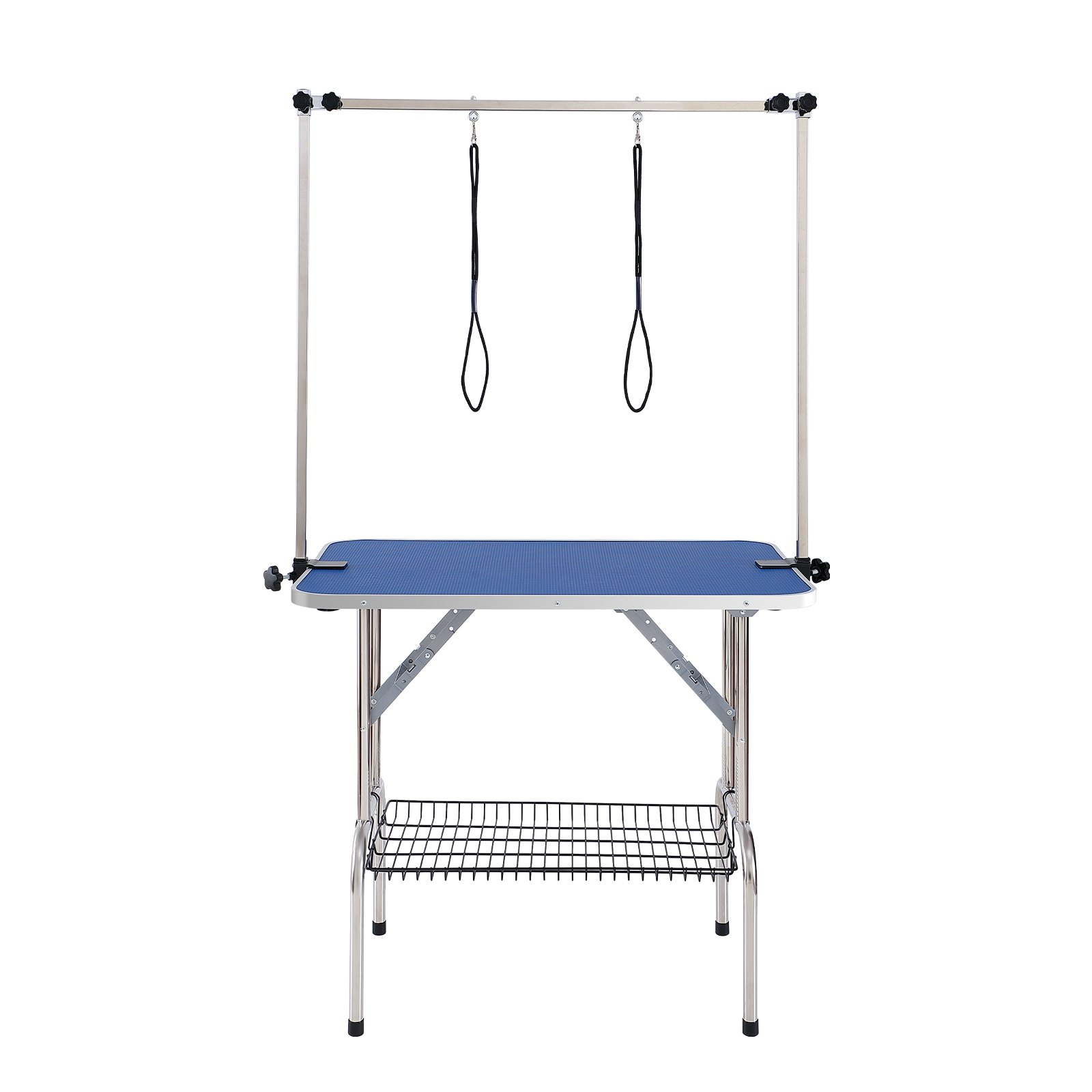 V952-ZDMRZ36INCHSQMXV6V0-202507141520-00 VEVOR Pet Grooming Table Two Arms with Clamp, 915 x 610mm Dog Grooming Station, Foldable Pets Grooming Stand for Medium and Small Dogs, Free Two No Sit Haunch Holder with Grooming Loop, Bearing 150kg - Image 1
