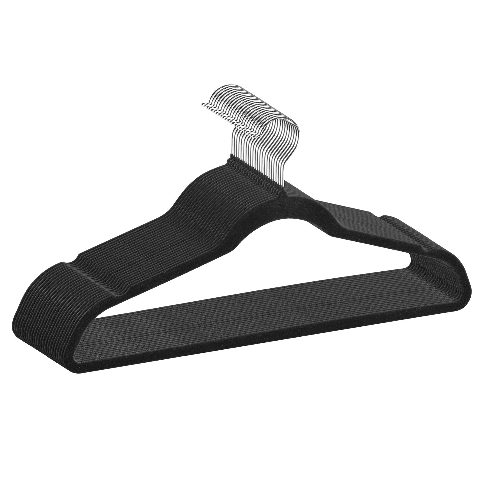V952-ZRYJ50PCSHS0OTPW4V0-202507141227-00 VEVOR Velvet Hangers 50 Pack Black Non-Slip Hangers with 360 Degree Swivel Hook - Image 1