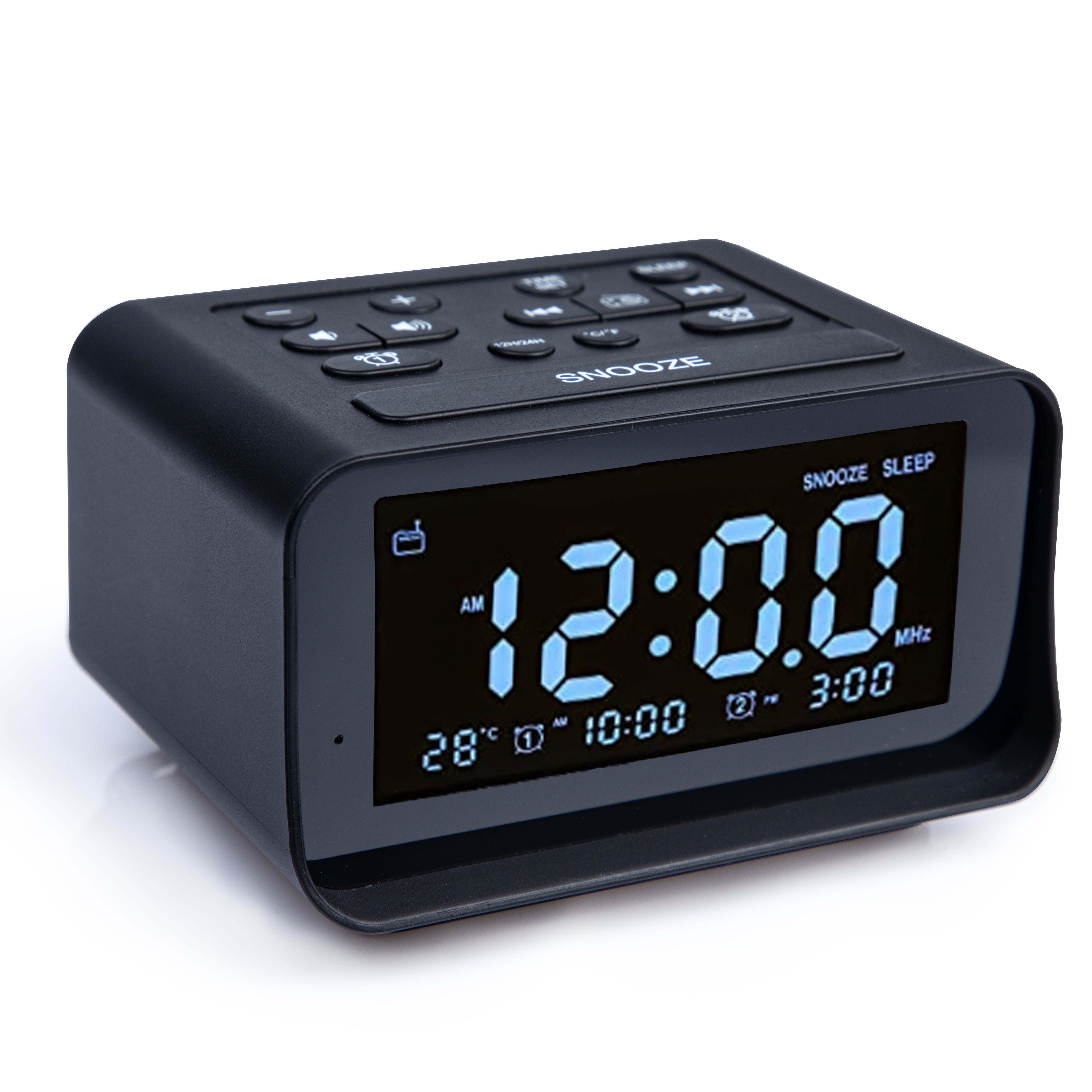 V959-DDSN0004-202507050320-00 Bluetooth Alarm Clock with Thermometer - Black - Image 1