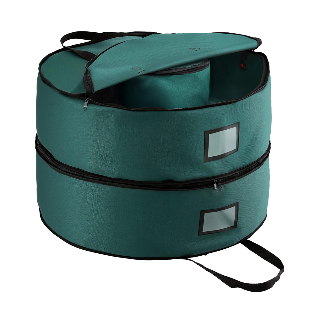 XM-GAR-WRE-2T-BAG-202508062054-00 Jingle Jollys Christmas Garland Wreath Storage Bag 2-Tier Ornaments Holder 60cm - Image 1