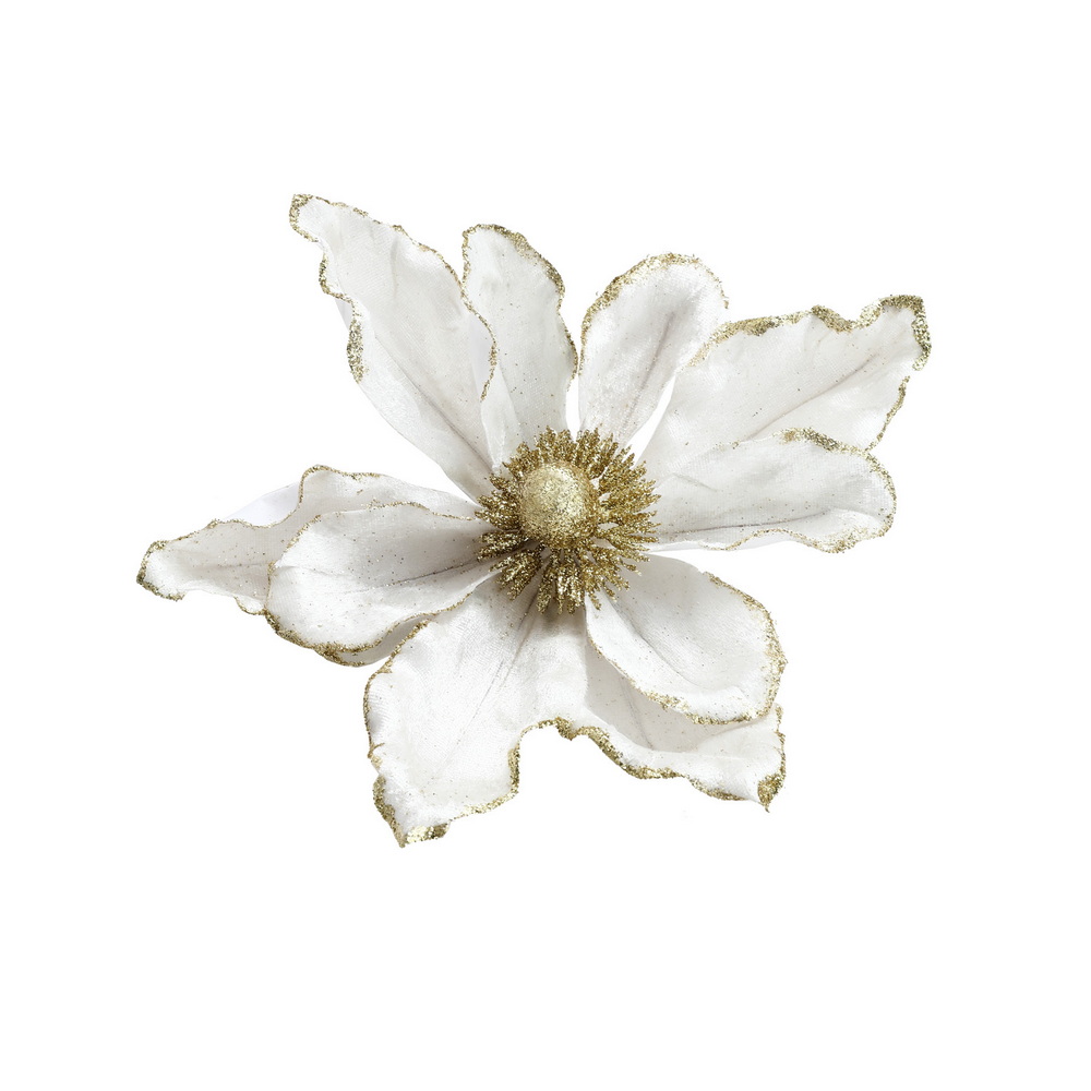 XM-TR-FLOWER-14PCS-WH-202508061804-00 Jingle Jollys 14Pcs Christmas Tree Flower Set Xmas Garland Wreath Magnolia White - Image 1