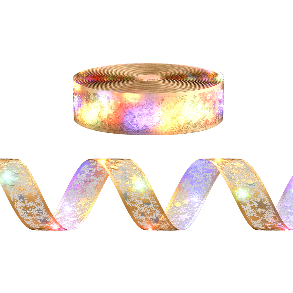 XMAS-ST200-20M-WM-GD-202508061618-00 Jingle Jollys 20M Christmas Lights Fairy Ribbon Light 200 LED Xmas Decor Golden - Image 1